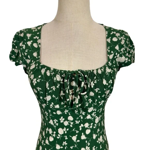 Rouje Ines Midi Dress in Green Floral size 36/US4